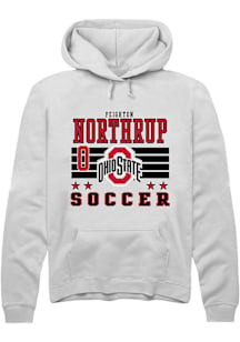 Peighton Northrup  Rally Ohio State Buckeyes Mens White NIL Striped Long Sleeve Hoodie