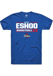 Brynn Eshoo Blue Tulsa Golden Hurricane NIL Stacked Box Short Sleeve T Shirt