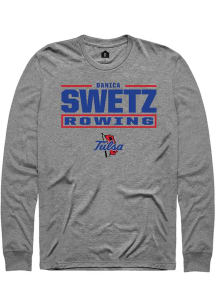 Danica Swetz Rally Mens Graphite Tulsa Golden Hurricane NIL Stacked Box Tee
