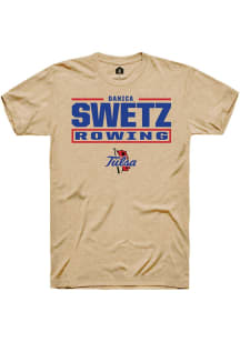 Danica Swetz Tan Tulsa Golden Hurricane NIL Stacked Box Short Sleeve T Shirt