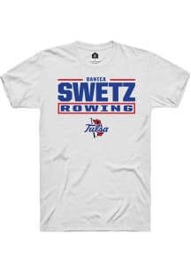 Danica Swetz White Tulsa Golden Hurricane NIL Stacked Box Short Sleeve T Shirt