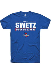 Danica Swetz Blue Tulsa Golden Hurricane NIL Stacked Box Short Sleeve T Shirt