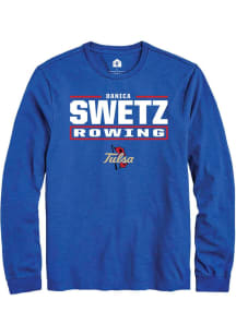 Danica Swetz Rally Mens Blue Tulsa Golden Hurricane NIL Stacked Box Tee