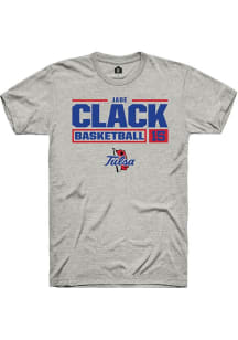 Jade Clack Ash Tulsa Golden Hurricane NIL Stacked Box Short Sleeve T Shirt