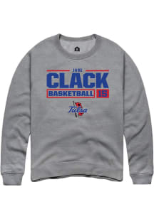 Jade Clack Rally Mens Graphite Tulsa Golden Hurricane NIL Stacked Box Crew Sweatshirt