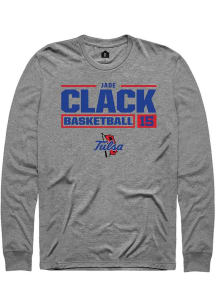 Jade Clack Rally Mens Graphite Tulsa Golden Hurricane NIL Stacked Box Tee