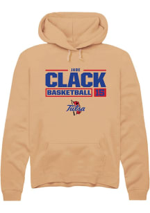 Jade Clack Rally Mens Gold Tulsa Golden Hurricane NIL Stacked Box Hooded Sweatshirt