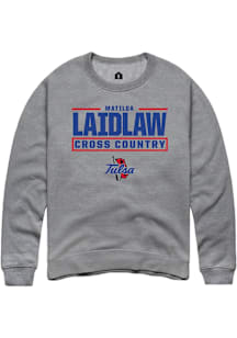 Matilda Laidlaw  Rally Tulsa Golden Hurricane Mens Graphite NIL Stacked Box Long Sleeve Crew Sweat..