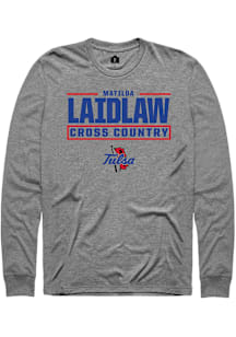 Matilda Laidlaw  Tulsa Golden Hurricane Graphite Rally NIL Stacked Box Long Sleeve T Shirt