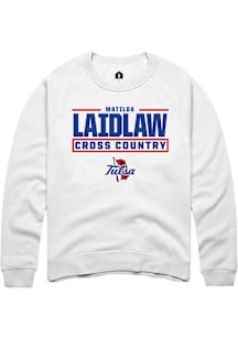 Matilda Laidlaw  Rally Tulsa Golden Hurricane Mens White NIL Stacked Box Long Sleeve Crew Sweatshi..