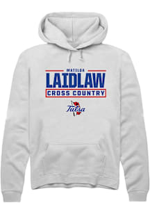 Matilda Laidlaw  Rally Tulsa Golden Hurricane Mens White NIL Stacked Box Long Sleeve Hoodie