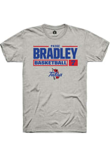 Paige Bradley Ash Tulsa Golden Hurricane NIL Stacked Box Short Sleeve T Shirt