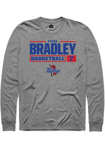 Paige Bradley Rally Mens Graphite Tulsa Golden Hurricane NIL Stacked Box Tee