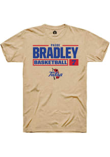 Paige Bradley Tan Tulsa Golden Hurricane NIL Stacked Box Short Sleeve T Shirt