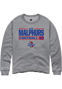 Reed Malphurs Rally Mens Graphite Tulsa Golden Hurricane NIL Stacked Box Crew Sweatshirt