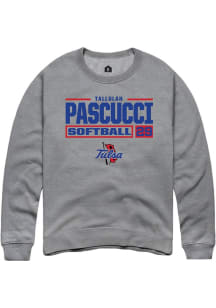 Tallulah Pascucci Rally Mens Graphite Tulsa Golden Hurricane NIL Stacked Box Crew Sweatshirt