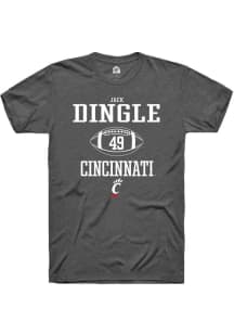 Jack Dingle  Cincinnati Bearcats Dark Grey Rally NIL Sport Icon Short Sleeve T Shirt