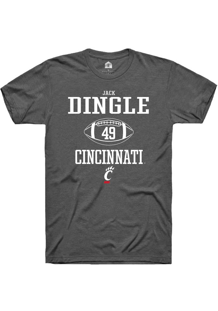 Jack Dingle Cincinnati Bearcats Dark Grey Rally NIL Sport Icon Short Sleeve T Shirt