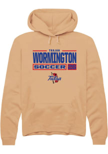 Trajan Wormington Rally Mens Gold Tulsa Golden Hurricane NIL Stacked Box Hooded Sweatshirt