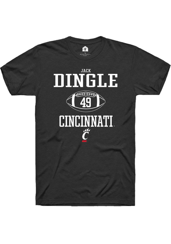 Jack Dingle Cincinnati Bearcats Black Rally NIL Sport Icon Short Sleeve T Shirt