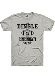 Jack Dingle  Cincinnati Bearcats Ash Rally NIL Sport Icon Short Sleeve T Shirt