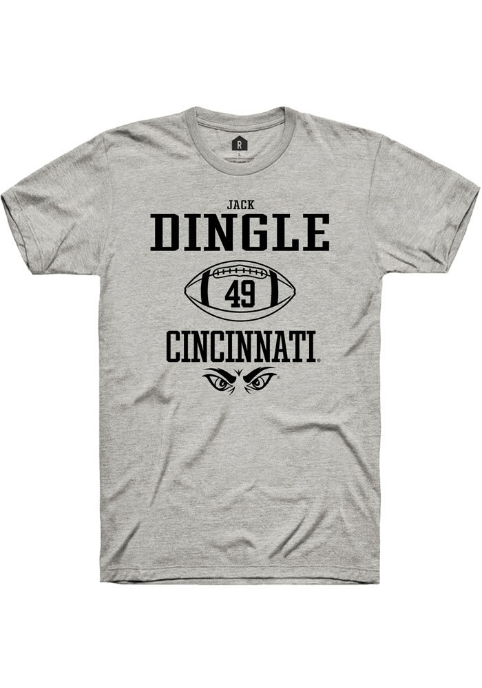 Jack Dingle Cincinnati Bearcats Grey Rally NIL Sport Icon Short Sleeve T Shirt