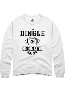 Jack Dingle  Rally Cincinnati Bearcats Mens White NIL Sport Icon Long Sleeve Crew Sweatshirt