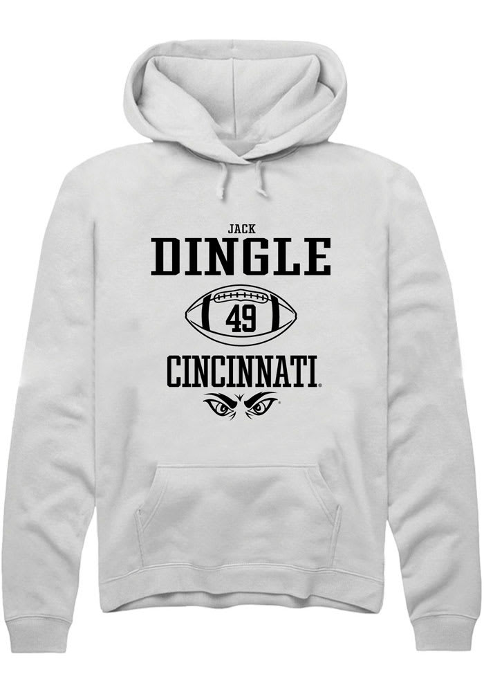 Jack Dingle Rally Cincinnati Bearcats Mens White NIL Sport Icon Long Sleeve Hoodie