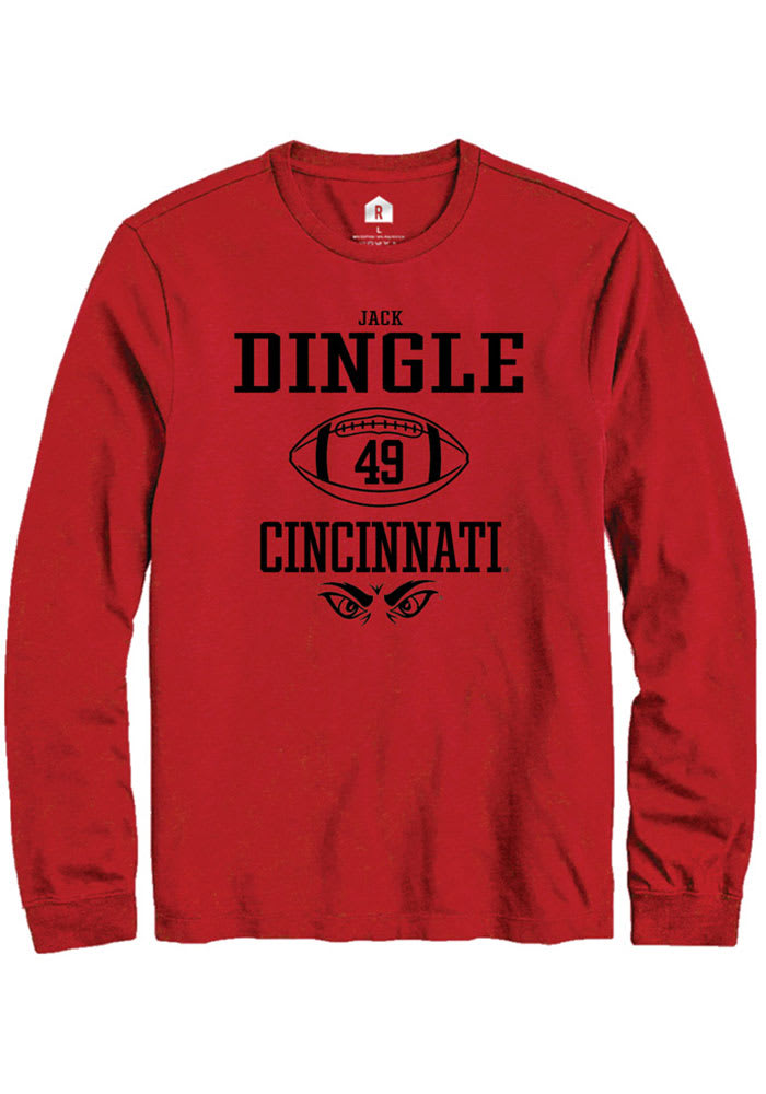 Jack Dingle Cincinnati Bearcats Red Rally NIL Sport Icon Long Sleeve T Shirt