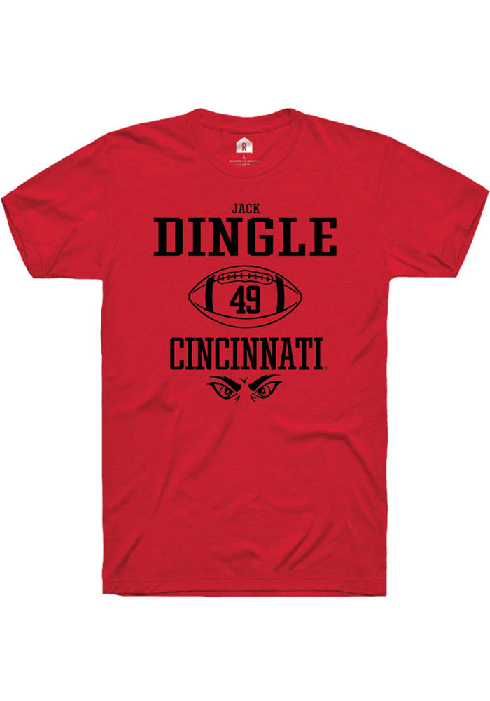 Jack Dingle Cincinnati Bearcats Red Rally NIL Sport Icon Short Sleeve T Shirt