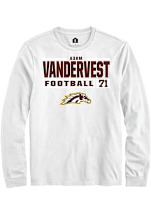 Adam Vandervest  Western Michigan Broncos White Rally Football NIL Stacked Box Long Sleeve T Shirt