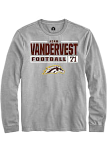 Adam Vandervest  Western Michigan Broncos Grey Rally Football NIL Stacked Box Long Sleeve T Shirt