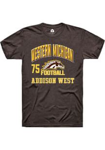 Addison West Brown Western Michigan Broncos NIL Arch Logo Short Sleeve T Shirt