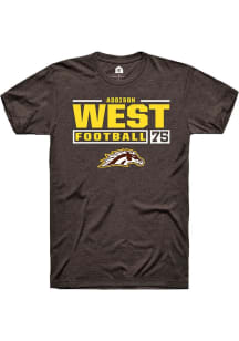 Addison West Brown Western Michigan Broncos NIL Stacked Box Short Sleeve T Shirt