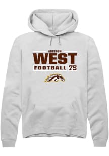Addison West Rally Mens White Western Michigan Broncos NIL Stacked Box Hooded Sweatshirt