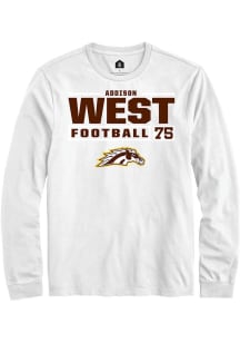 Addison West Rally Mens White Western Michigan Broncos NIL Stacked Box Tee