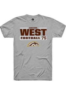 Addison West Grey Western Michigan Broncos NIL Stacked Box Short Sleeve T Shirt