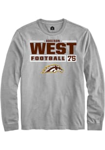 Addison West Rally Mens Grey Western Michigan Broncos NIL Stacked Box Tee