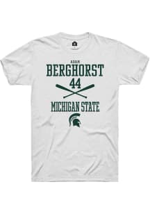 Adam  Berghorst White Michigan State Spartans NIL Sport Icon Short Sleeve T Shirt