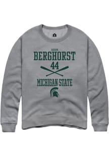 Adam  Berghorst Rally Mens Graphite Michigan State Spartans NIL Sport Icon Crew Sweatshirt