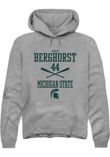 Adam  Berghorst Rally Mens Graphite Michigan State Spartans NIL Sport Icon Hooded Sweatshirt