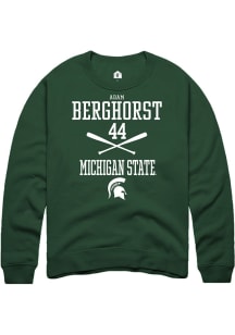 Adam  Berghorst Rally Mens Green Michigan State Spartans NIL Sport Icon Crew Sweatshirt