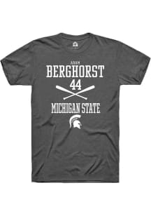 Adam  Berghorst Dark Grey Michigan State Spartans NIL Sport Icon Short Sleeve T Shirt