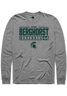 Adam  Berghorst  Michigan State Spartans Grey Rally NIL Stacked Box Long Sleeve T Shirt