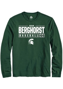 Adam  Berghorst  Michigan State Spartans Green Rally NIL Stacked Box Long Sleeve T Shirt