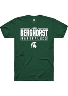 Adam  Berghorst Green Michigan State Spartans NIL Stacked Box Short Sleeve T Shirt