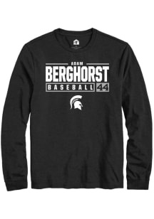 Adam  Berghorst  Michigan State Spartans Black Rally NIL Stacked Box Long Sleeve T Shirt