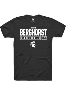 Adam  Berghorst Black Michigan State Spartans NIL Stacked Box Short Sleeve T Shirt