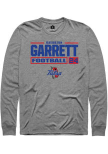 Daedrion Garrett Rally Mens Graphite Tulsa Golden Hurricane NIL Stacked Box Tee