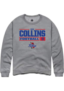 Dax Collins Rally Mens Graphite Tulsa Golden Hurricane NIL Stacked Box Crew Sweatshirt